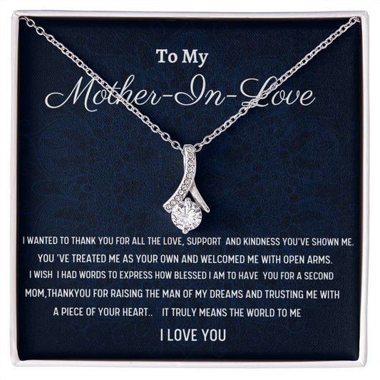 To My Mother In Love Alluring Beauty Necklace, Birthday Gift For Mother In Love, Husband's Mom Gift, Wedding Anniversary Gift, Women Gift, Meaningful Gift,  Retirement Gift From Daughter In Law.