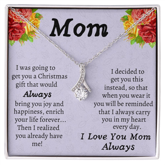 To My Amazing Mom Alluring Beauty Necklace, Mothers Day Gift, Christmas Gift For Her