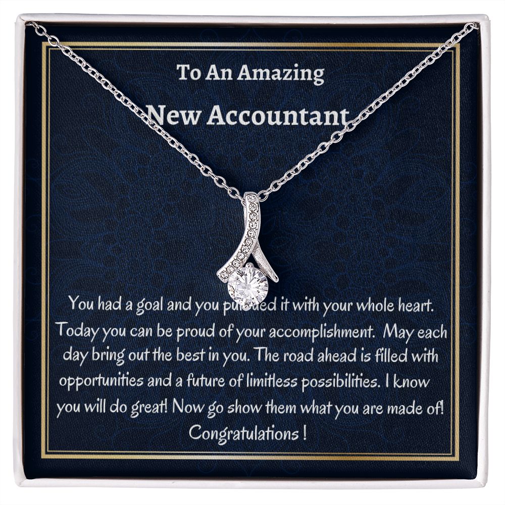 To An Amazing New Accountant Alluring Beauty Necklace, Graduation Gift, New Accountant Congratulations Gift. Women Jewelry