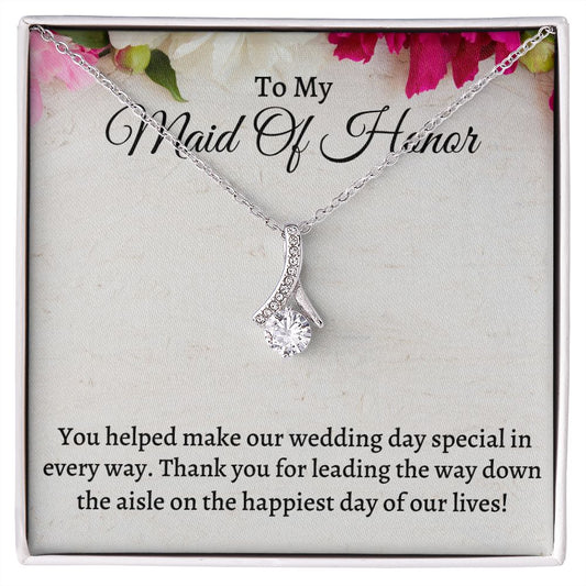 To My Maid Of Honor Alluring Beauty Necklace, Wedding Anniversary Gift, Meaningful Gift, Birthday Gift For Her, Appreciation Gift.