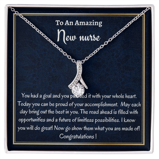 To An Amazing New Nurse Alluring Beauty Necklace, Nurse Graduation Gift, Grad Necklace, New Nurse Appreciation Gift, Professional Gift, Women Jewelry.
