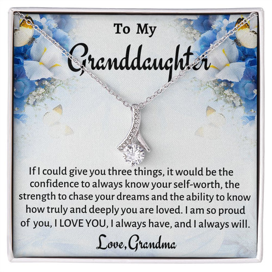To My Granddaughter Alluring Beauty Necklace, Meaningful Gift, Birthday Gift For Her, Graduation Jewelry Gift, Unique Necklace. Gift From Grandma