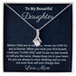 Ready To My Beautiful Daughter Necklace, Alluring Beauty Necklace, Christmas Gift, Meaningful Gift, Birthday Gift, From Loving Mom.