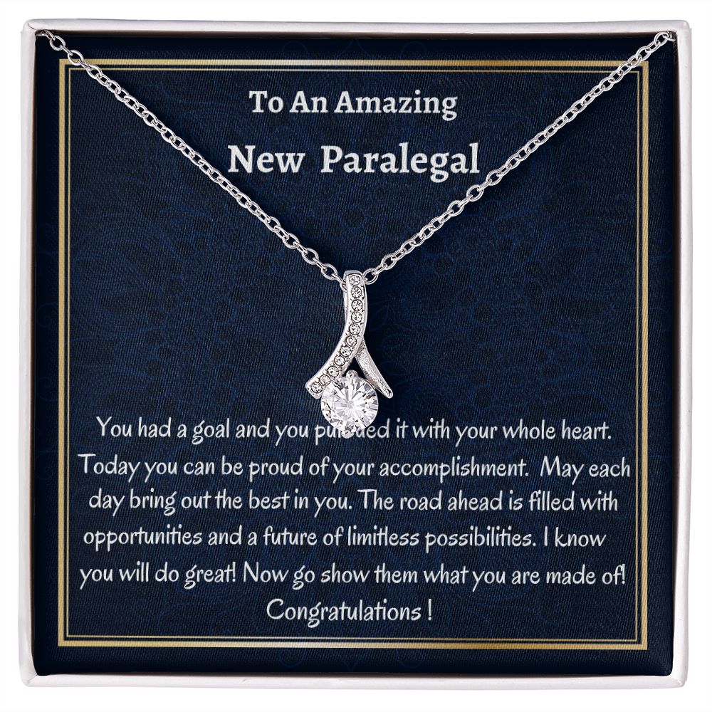 To An Amazing New Paralegal Alluring Beauty Necklace, New Paralegal Graduation Gift, Law Grad, Meaningful Gift,  Women Jewelry