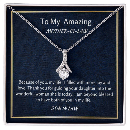 To My Amazing Mother In Law Alluring Beauty Necklace, Birthday Gift For Amazing Mother In Law, Wedding Day Gift,  From Groom Gift To Mother In Law, Appreciation Gift, Women Jewelry.