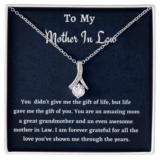 To My Mother In Law Alluring Beauty Necklace, Birthday Gift For Mother In Law, Wedding Anniversary Gift, Gift From Daughter In Law.
