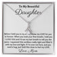 Ready To My Beautiful Daughter, Alluring Beauty Necklace, Christmas Gift, Meaningful Gift, Birthday Gift, From Loving Mom, Appreciation  Gift.