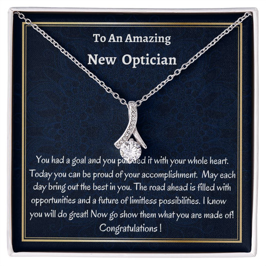 To An Amazing New Optician Alluring Beauty Necklace, New Optician Gift, Med School Grad, Meaningful Gift,  Women Jewelry