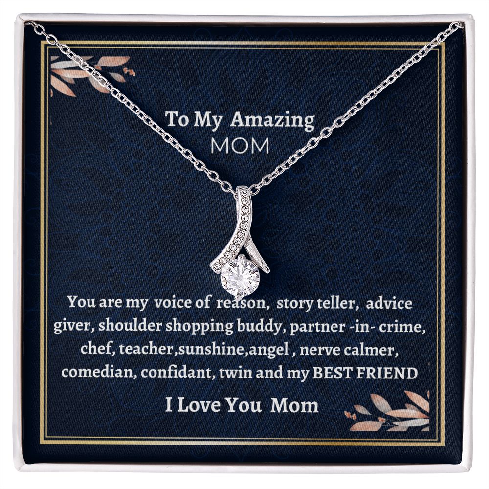 To My Amazing Mom Alluring Beauty Necklace, Birthday Gift For Amazing Mom, Daughter To Mother Gift, Women Jewelry, Mothers Day Gift.