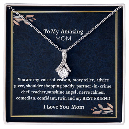 To My Amazing Mom Alluring Beauty Necklace, Birthday Gift For Amazing Mom, Daughter To Mother Gift, Women Jewelry, Mothers Day Gift.