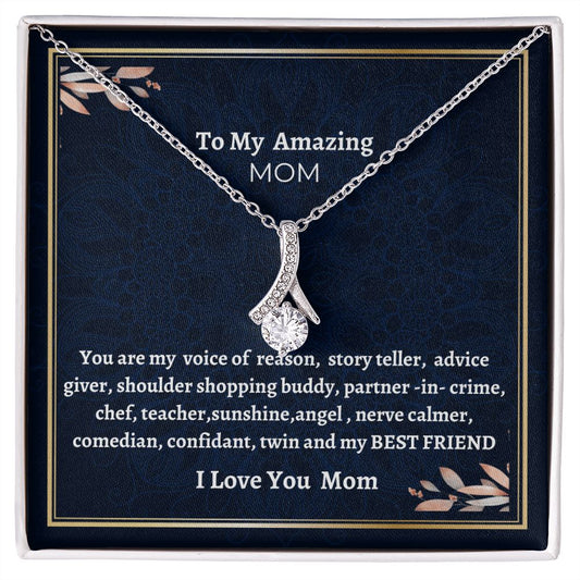 To My Amazing Mom Alluring Beauty Necklace, Birthday Gift For Amazing Mom, Daughter To Mother Gift, Women Jewelry, Mothers Day Gift.