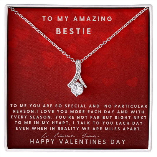 To My Amazing Bestie Alluring Beauty Necklace, Valentine's Day Gift From Bestfriend, Sentimental Gift, Best Friend Forever Jewelry Gift, To My Best Friend.