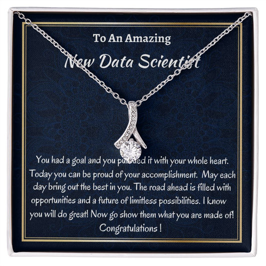 To An Amazing Data Scientist Alluring Beauty Necklace, Graduation Gift For Her, Future Data Scientist Gift, Meaningful Gift For  A Career Lady, Congratulations Jewelry Gift.