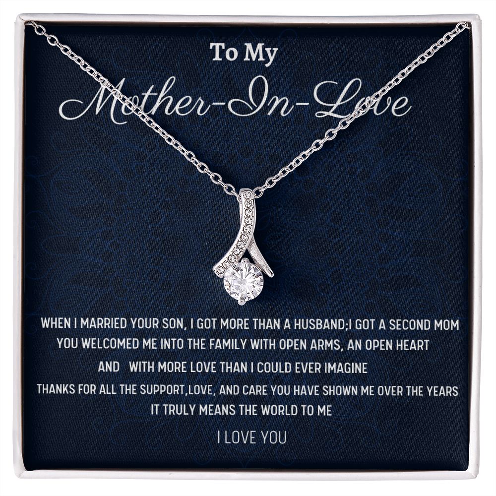 To My Mother-In-Love Alluring Beauty Necklace, Birthday Gift For My Mother-In-Love, Birthday Gift For Husband's Mom, Mothers Day Gift, From Daughter-In-Love.