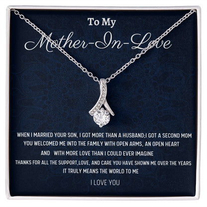 To My Mother-In-Love Alluring Beauty Necklace, Birthday Gift For My Mother-In-Love, Birthday Gift For Husband's Mom, Mothers Day Gift, From Daughter-In-Love.