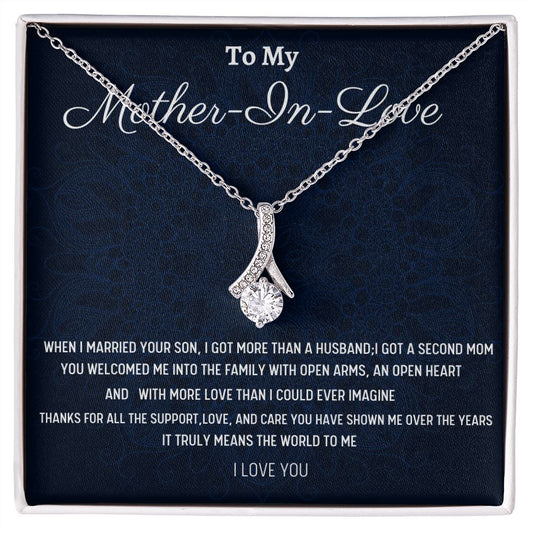 To My Mother-In-Love Alluring Beauty Necklace, Birthday Gift For My Mother-In-Love, Birthday Gift For Husband's Mom, Mothers Day Gift, From Daughter-In-Love.