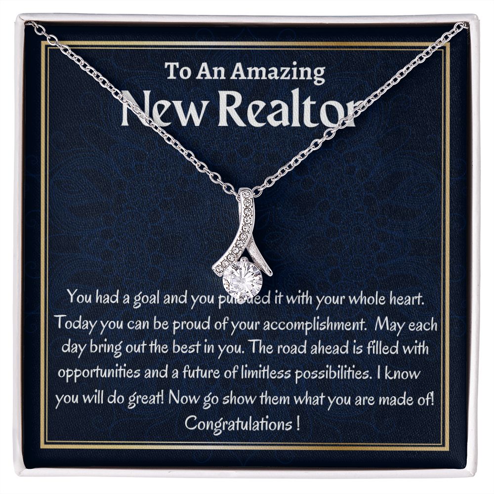 To An Amazing New Realtor Alluring Beauty Necklace, New Realtor Congratulations Gift, Jewelry Gift For Amazing New Realtor, Meaningful Gift For Her.