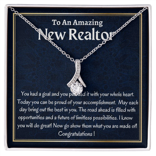 To An Amazing New Realtor Alluring Beauty Necklace, New Realtor Congratulations Gift, Jewelry Gift For Amazing New Realtor, Meaningful Gift For Her.