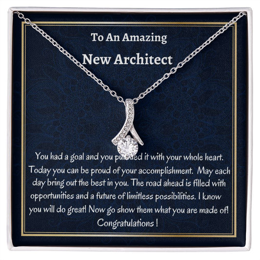 To An Amazing New Architect Alluring Beauty Necklace, Graduation Gift, New Architect Congratulations Gift. Women Jewelry