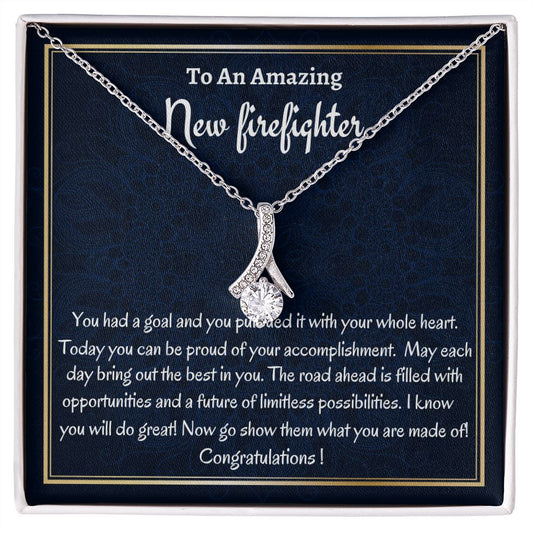 To An Amazing New Firefighter Alluring Beauty Necklace, New Firefighter Necklace, Graduation Gift For Her, Meaningful Gift, Women Jewelry.