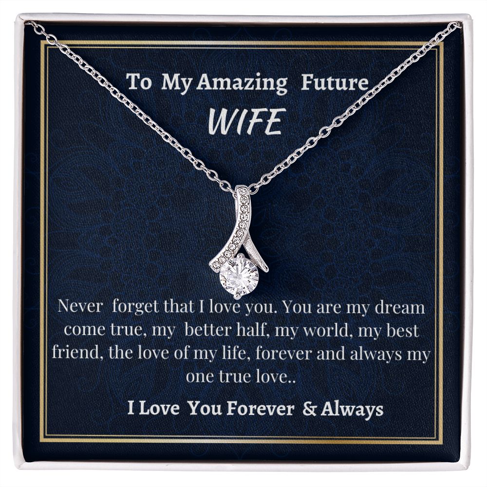 To My Amazing Future Wife Alluring Beauty Necklace, To My Amazing Future Wife Birthday Gift, Engagement Gift For Future Wife, Sentimental Gift For Bride From Groom.