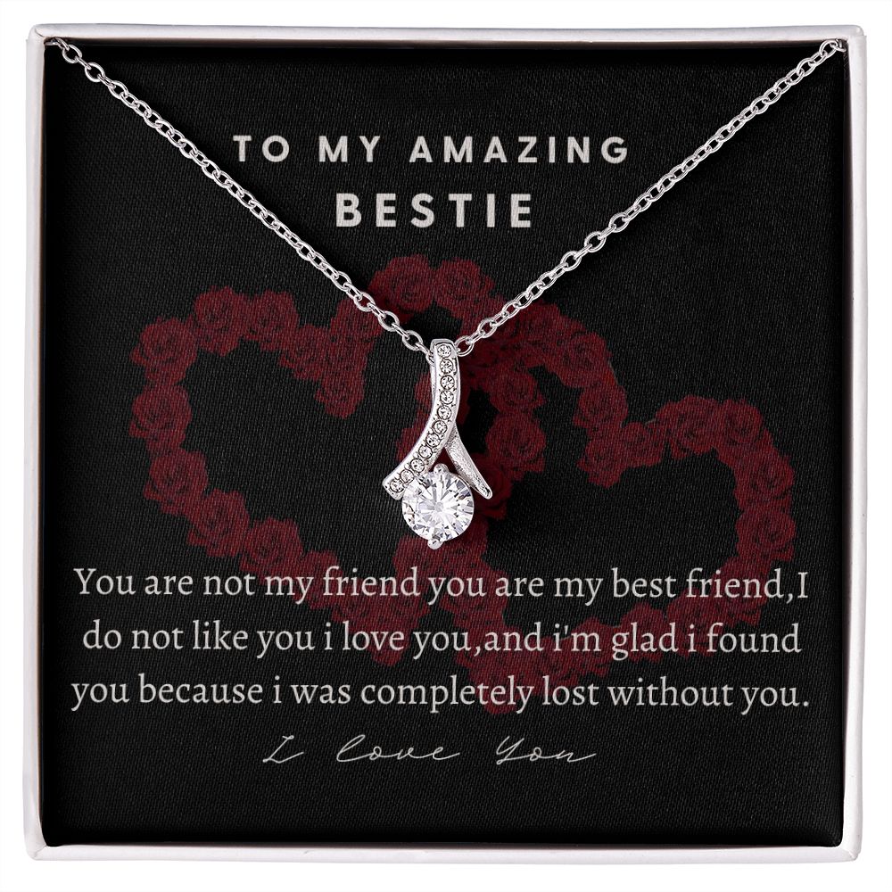 To My Amazing Bestie Alluring Beauty  Necklace, Birthday Gift For An Amazing Bestie, Appreciation Gift, From Bestfriend, I Love You Bestie.