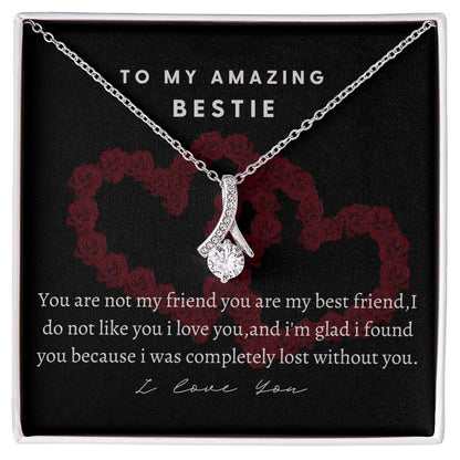 To My Amazing Bestie Alluring Beauty  Necklace, Birthday Gift For An Amazing Bestie, Appreciation Gift, From Bestfriend, I Love You Bestie.