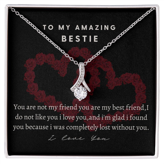 To My Amazing Bestie Alluring Beauty  Necklace, Birthday Gift For An Amazing Bestie, Appreciation Gift, From Bestfriend, I Love You Bestie.
