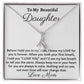 To My Beautiful Daughter, Alluring Beauty Necklace, Christmas Gift, Meaningful Gift, Birthday Gift, From Loving Mom, Appreciation  Gift.