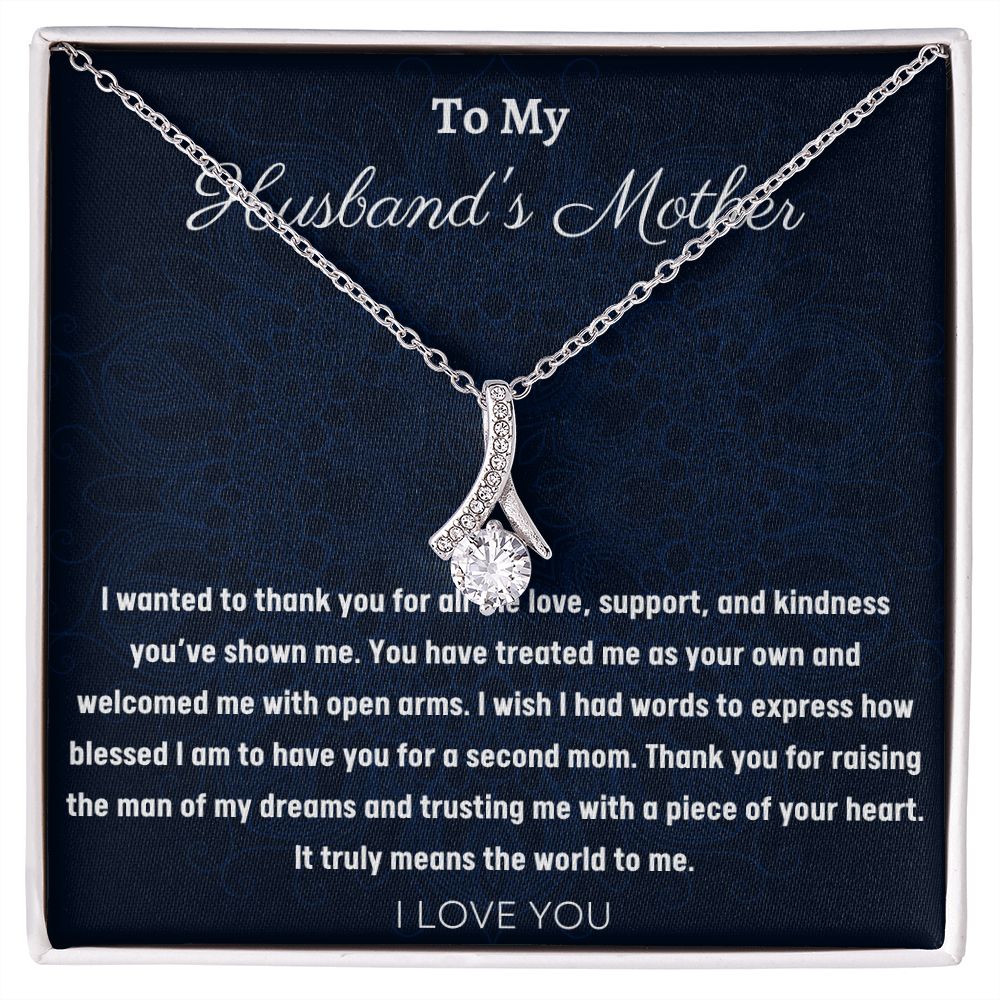 To My Husband's Mother Alluring Beauty Hearts Necklace, Birthday Gift For Husband's Mother, Wedding Anniversary Gift, Mother's Day Gift, Appreciation Gift, Women Jewelry Gift.