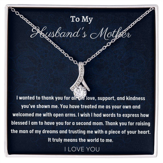 To My Husband's Mother Alluring Beauty Hearts Necklace, Birthday Gift For Husband's Mother, Wedding Anniversary Gift, Mother's Day Gift, Appreciation Gift, Women Jewelry Gift.