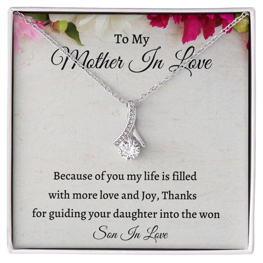 To My Mother In Love Alluring Beauty Necklace, Birthday Gift For Mother In Law, Easter Gift, Appreciation Gift From Bonus Son, Wedding Anniversary Gift, Gift From Son In Law.
