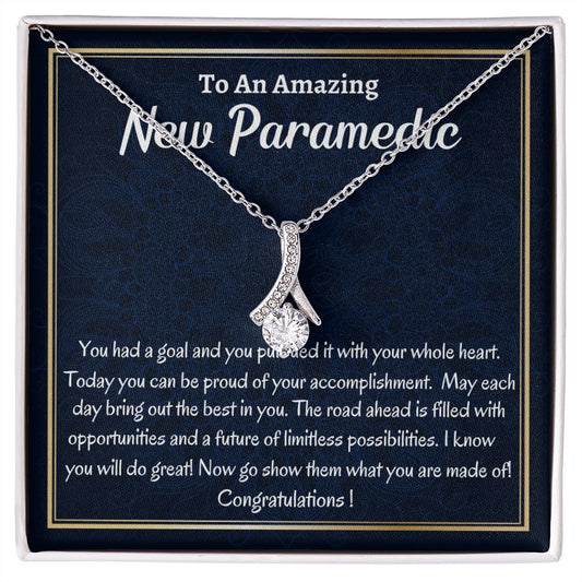 To An Amazing New Paramedic Alluring Beauty Necklace, Congratulations Gift For A New Paramedic, Future Paramedic Gift, Graduation Gift For Her, Unique  Graduation Jewelry