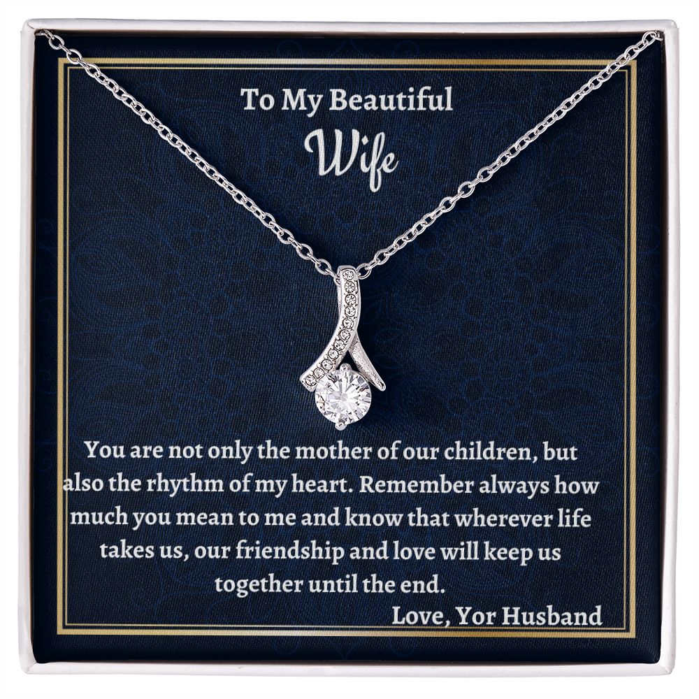 To My Beautiful Wife Alluring Beauty Necklace, Anniversary Gift For Her, Husband To Wife Gift, Valentine Jewelry Gift For Her, I Love You