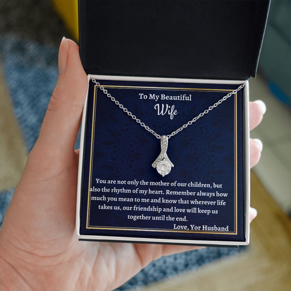 To My Beautiful Wife Alluring Beauty Necklace, Anniversary Gift For Her, Husband To Wife Gift, Valentine Jewelry Gift For Her, I Love You