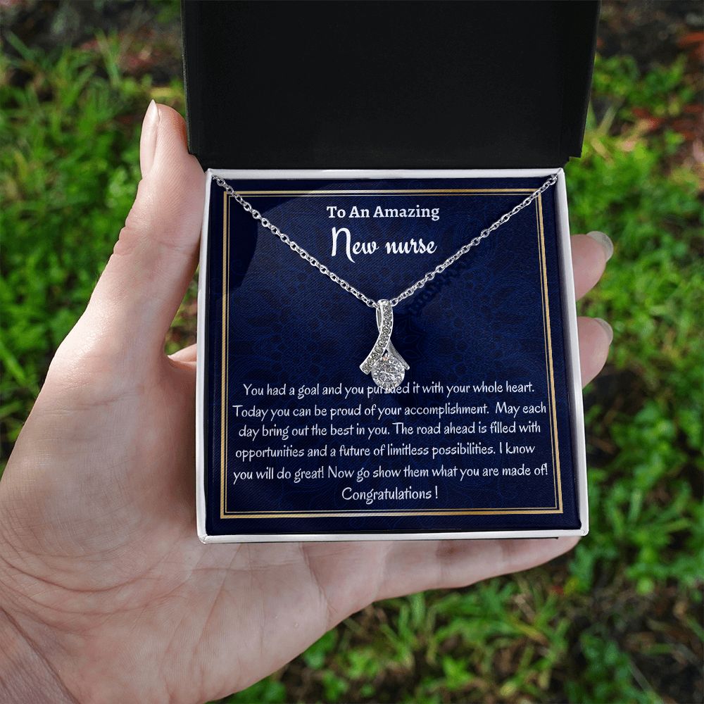 To An Amazing New Nurse Alluring Beauty Necklace, Nurse Graduation Gift, Grad Necklace, New Nurse Appreciation Gift, Professional Gift, Women Jewelry.