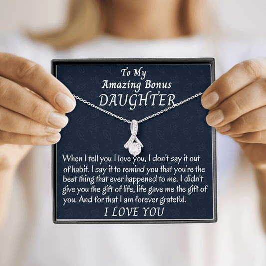 TO MY BONUS DAUGHTER BEAUTIFUL NECKLACE, STEPDAUGHTER GIFT, BONUS DAUGHTER BIRTHDAY GIFT, DAUGHTER IN LAW