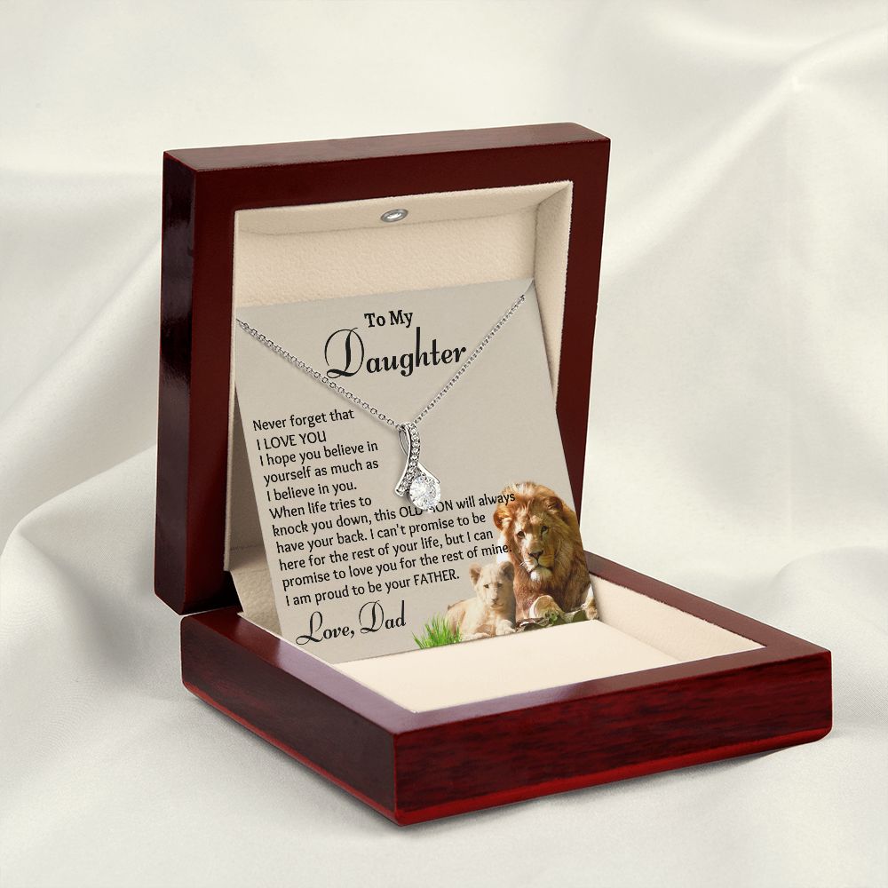 To My Daughter, Alluring Beauty Necklace, Birthday  Gift, Christmas Gift For Lovely Daughter, Dad To Daughter Gift, Appreciation Jewelry.
