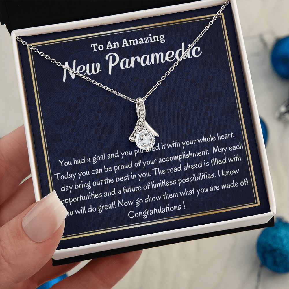 To An Amazing New Paramedic Alluring Beauty Necklace, Congratulations Gift For A New Paramedic, Future Paramedic Gift, Graduation Gift For Her, Unique  Graduation Jewelry