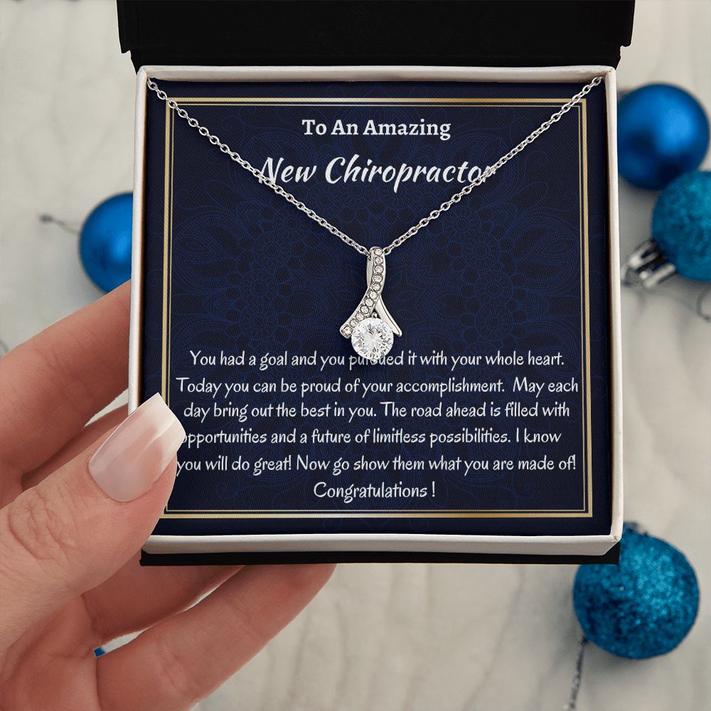 To An Amazing New  Chiropractor Alluring Beauty Necklace, New Chiropractor Congratulations Gift, Profession Gifts , Jewelry Gift For Her.