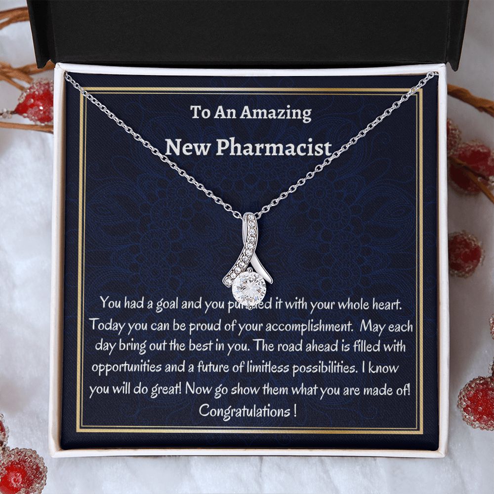 To An Amazing New Pharmacist Alluring Beauty Necklace, Graduation Gift, New Pharmacist Congratulations Gift. Women Jewelry