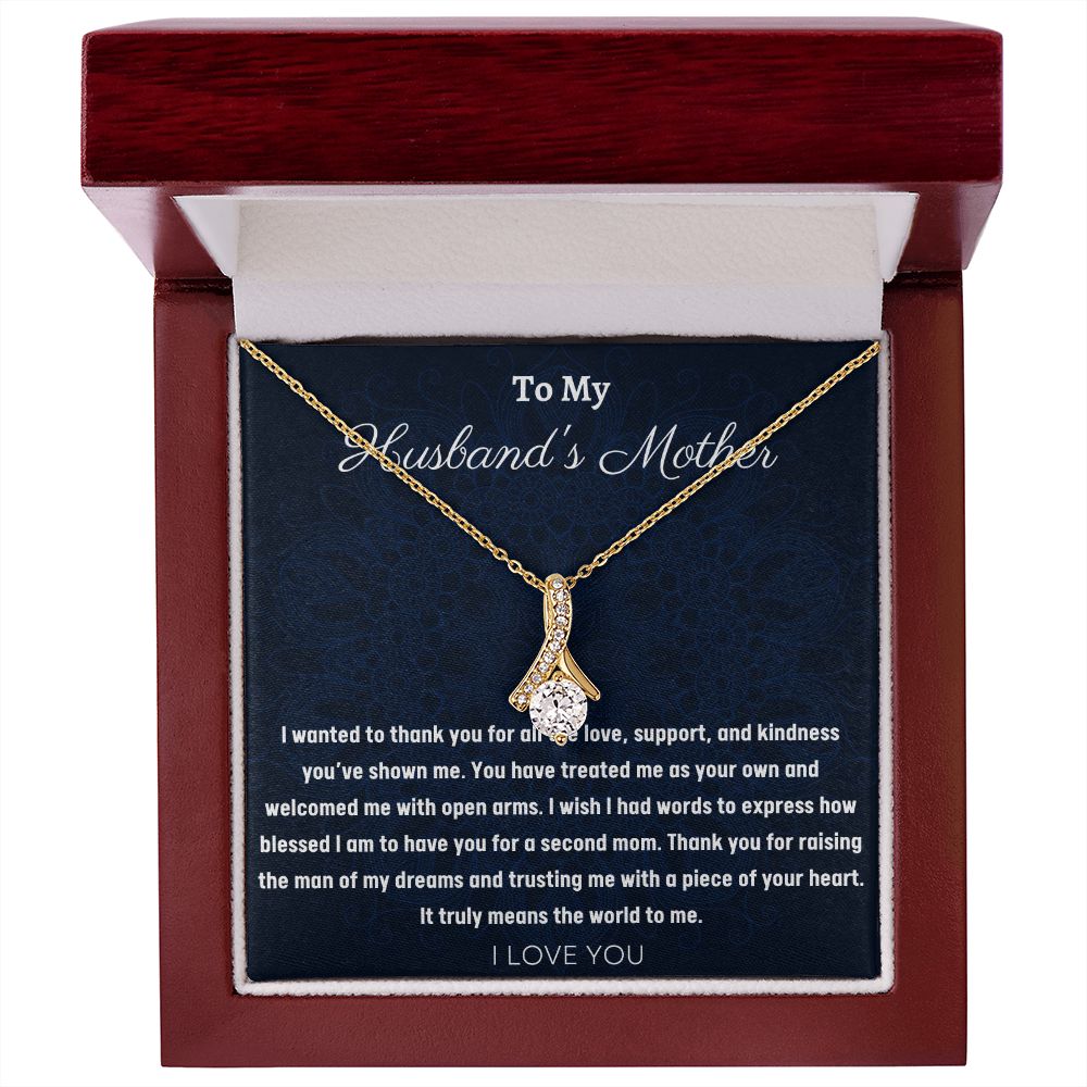 To My Husband's Mother Alluring Beauty Hearts Necklace, Birthday Gift For Husband's Mother, Wedding Anniversary Gift, Mother's Day Gift, Appreciation Gift, Women Jewelry Gift.