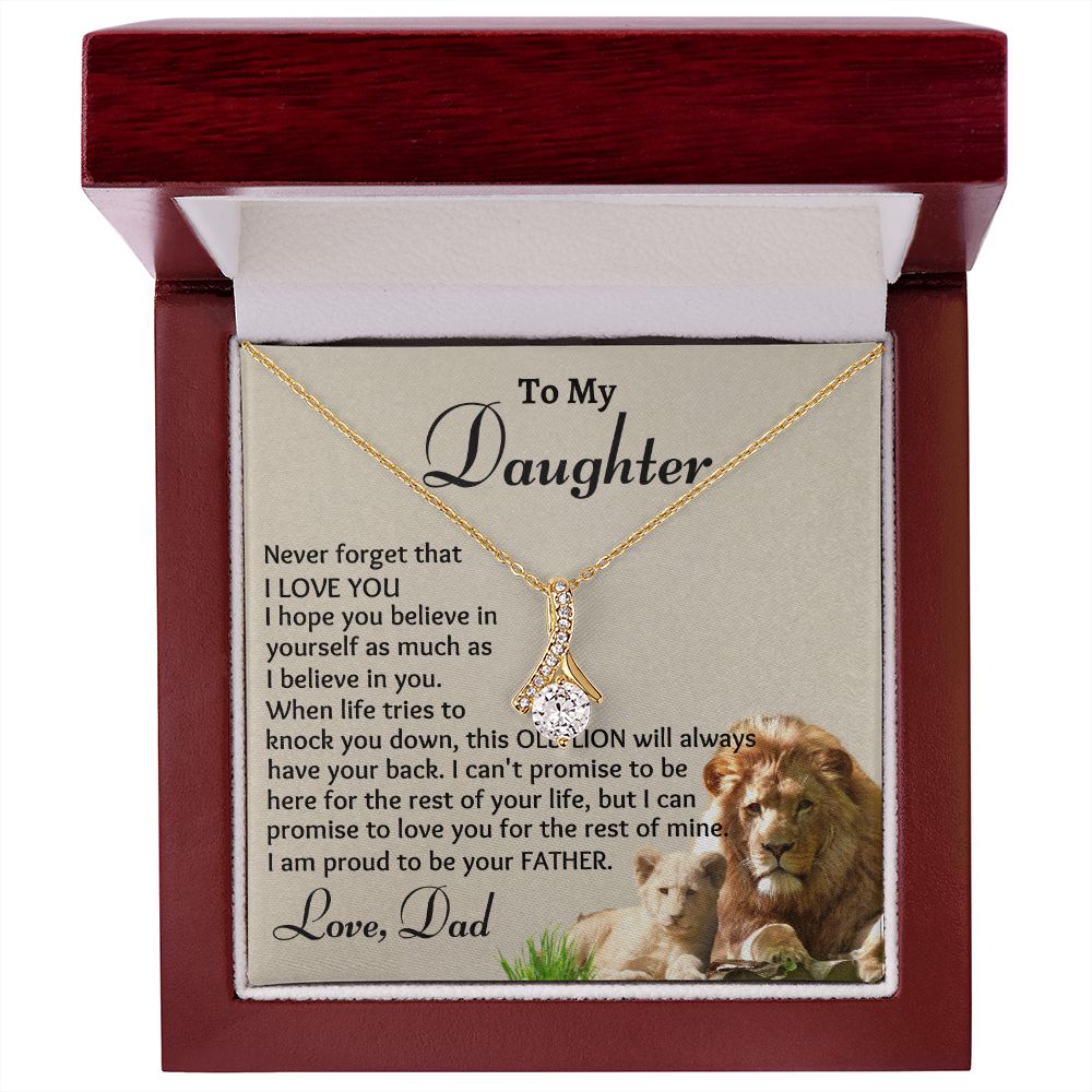 To My Daughter, Alluring Beauty Necklace, Birthday Gift, Christmas Gift For Lovely Daughter, Dad To Daughter Gift, Appreciation Gift.