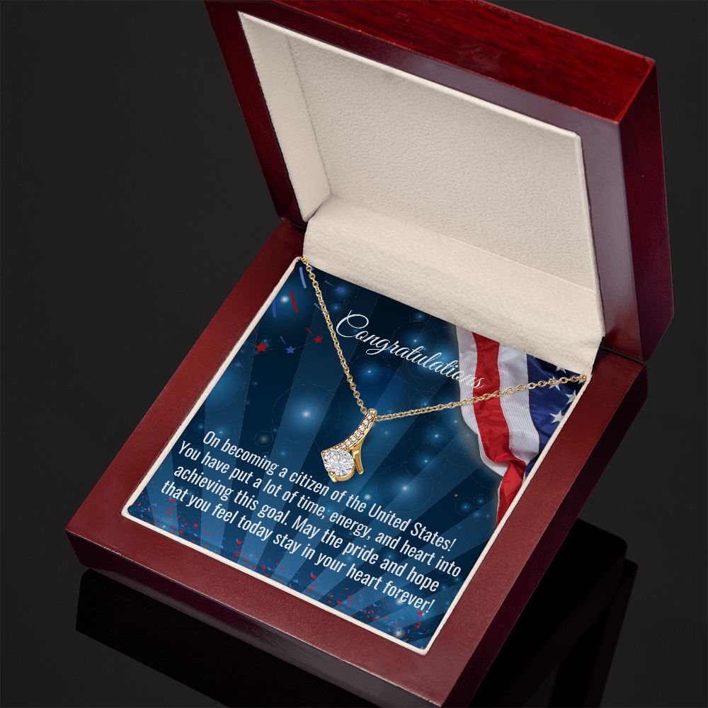 Lovely Petit Necklace, Congratulations On Becoming A Citizen Necklace