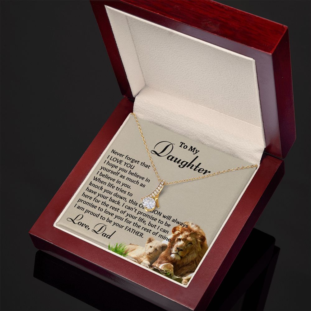To My Daughter, Alluring Beauty Necklace, Birthday Gift, Christmas Gift For Lovely Daughter, Dad To Daughter Gift, Appreciation Gift.
