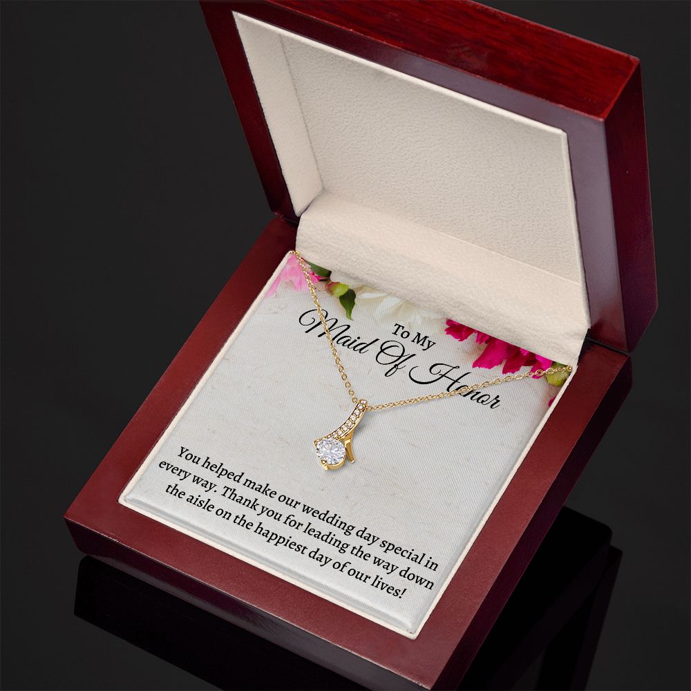 To My Maid Of Honor Alluring Beauty Necklace, Wedding Anniversary Gift, Meaningful Gift, Birthday Gift For Her, Appreciation Gift.