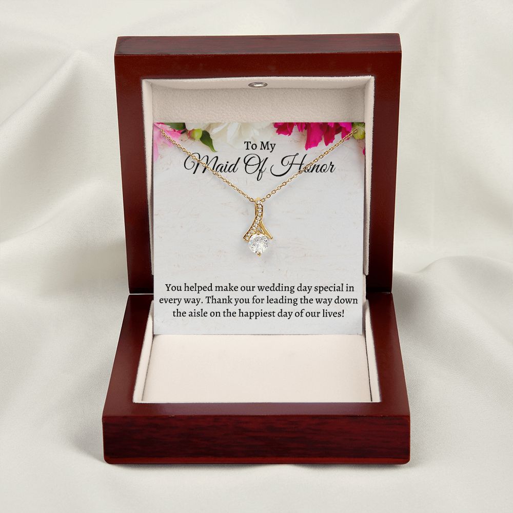 To My Maid Of Honor Alluring Beauty Necklace, Wedding Anniversary Gift, Meaningful Gift, Birthday Gift For Her, Appreciation Gift.