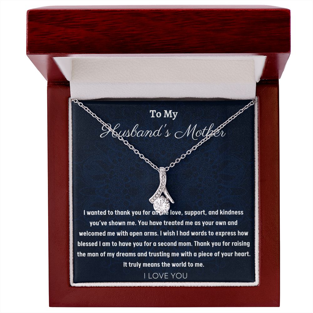 To My Husband's Mother Alluring Beauty Hearts Necklace, Birthday Gift For Husband's Mother, Wedding Anniversary Gift, Mother's Day Gift, Appreciation Gift, Women Jewelry Gift.