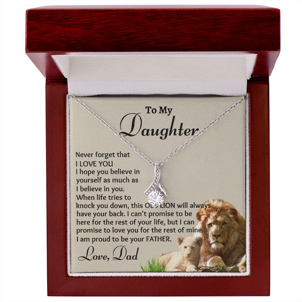 To My Daughter, Alluring Beauty Necklace, Birthday Gift, Christmas Gift For Lovely Daughter, Dad To Daughter Gift, Appreciation Gift.