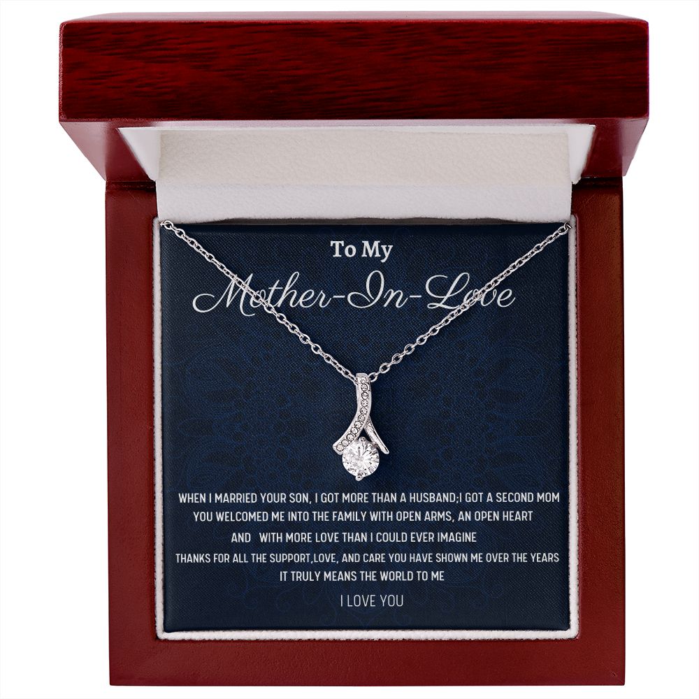 To My Mother-In-Love Alluring Beauty Necklace, Birthday Gift For My Mother-In-Love, Birthday Gift For Husband's Mom, Mothers Day Gift, From Daughter-In-Love.